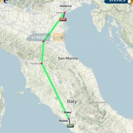 La distancia de Roma a Venecia en tren: datos clave