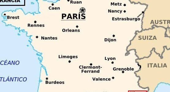 ¿Dónde se encuentra Niza en el mapa de Francia?