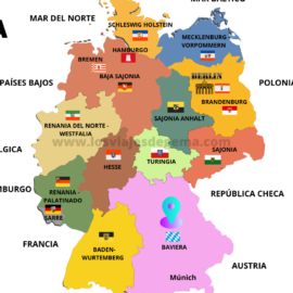 Guía y mapa de Baviera y sus principales ciudades