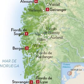 Descubre el espectacular mapa de los fiordos noruegos, un paraíso natural