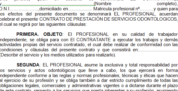 Contrato de arrendamiento de servicios odontológicos: aspectos a tener en cuenta