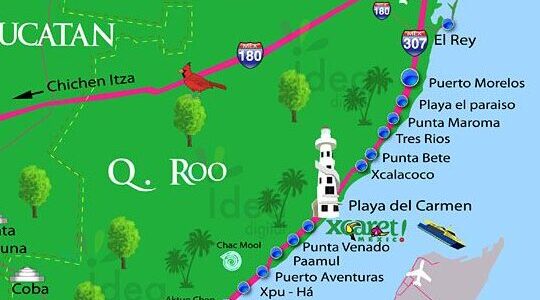 Guía y mapa de la Riviera Maya y Cancún: lugares imprescindibles