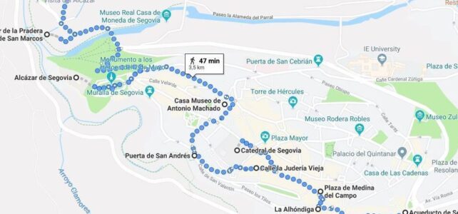Qué ver en Segovia en un día: mapa Qué ver en Segovia en un día: mapa