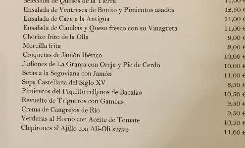 Precio menú Casa Cándido, Segovia: una deliciosa propuesta gastronómica